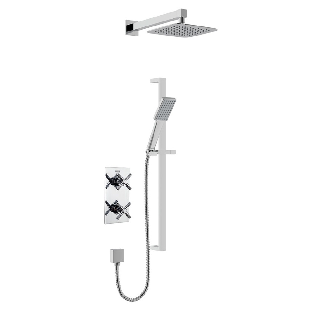 Cut out image of the Bristan Cruzar Chrome Dual Outlet Thermostatic Shower Pack